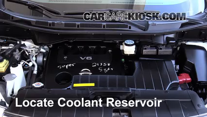2012 Nissan Quest SV 3.5L V6 Refrigerante (anticongelante) Controlar nivel de líquido